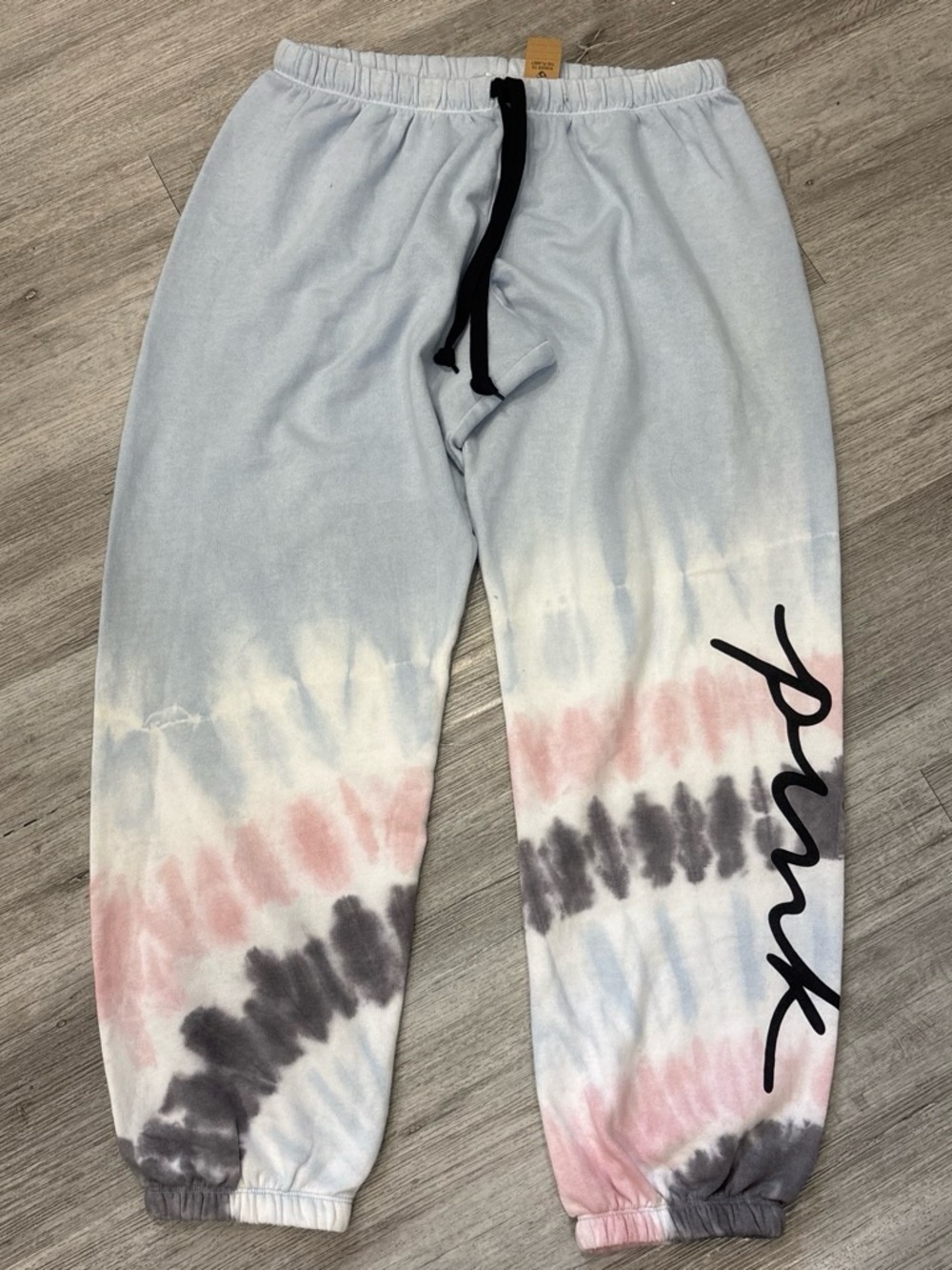 PINK Victoria's Secret Light Blue Tie-Dye Track Joggers new w tags lounge